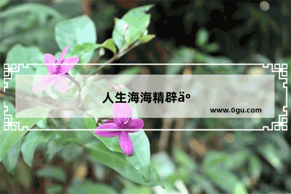 人生海海精辟五句话