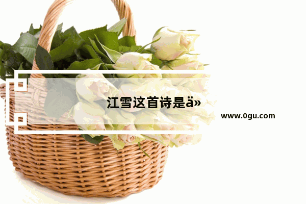 江雪这首诗是什么意思
