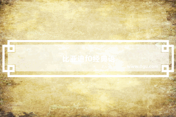 比亚迪f0经典语录
