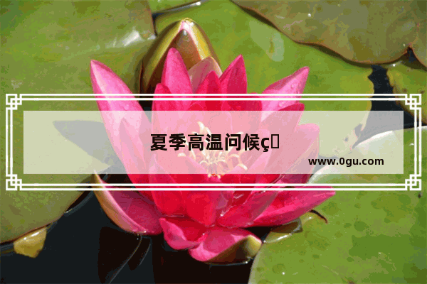 夏季高温问候短信