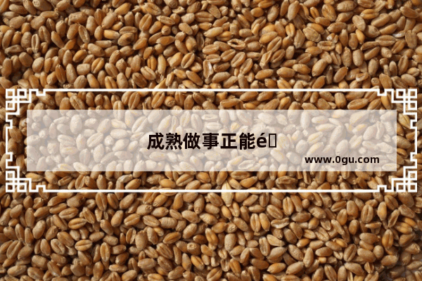 成熟做事正能量句子简短