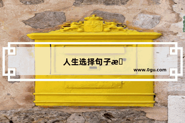 人生选择句子摘抄