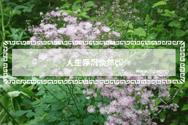 人生浮沉淡然的句子