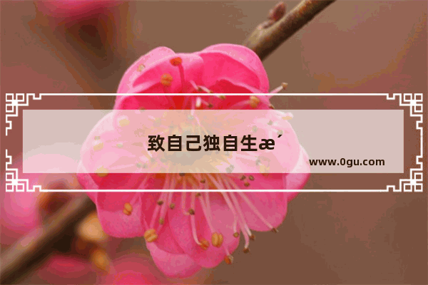 致自己独自生活的句子简短一点