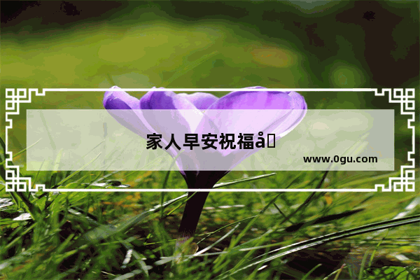 家人早安祝福句子简短