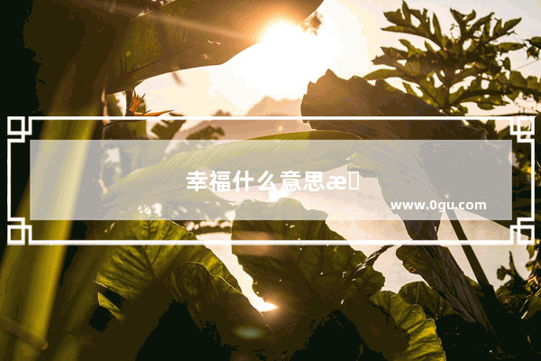 幸福什么意思怎么解释