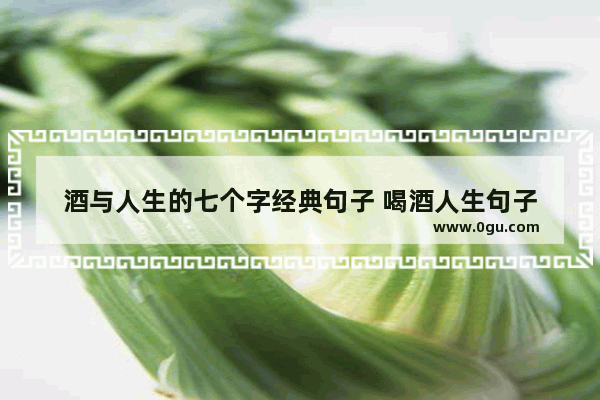 酒与人生的七个字经典句子 喝酒人生句子