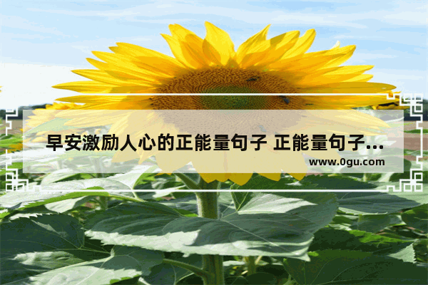 早安激励人心的正能量句子 正能量句子早安语录