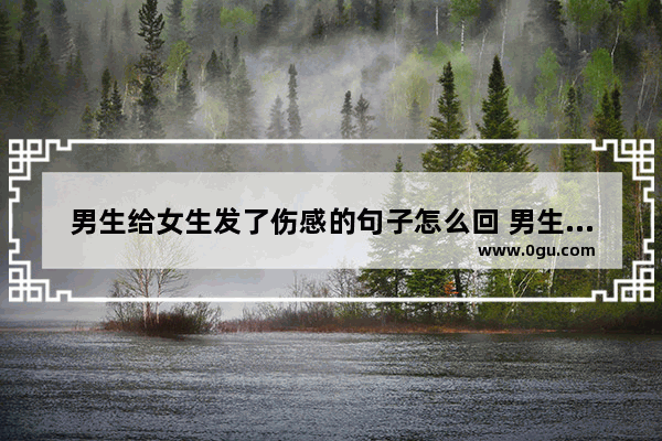 男生给女生发了伤感的句子怎么回 男生伤感句子