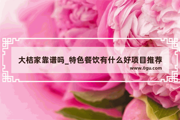 大桔家靠谱吗_特色餐饮有什么好项目推荐