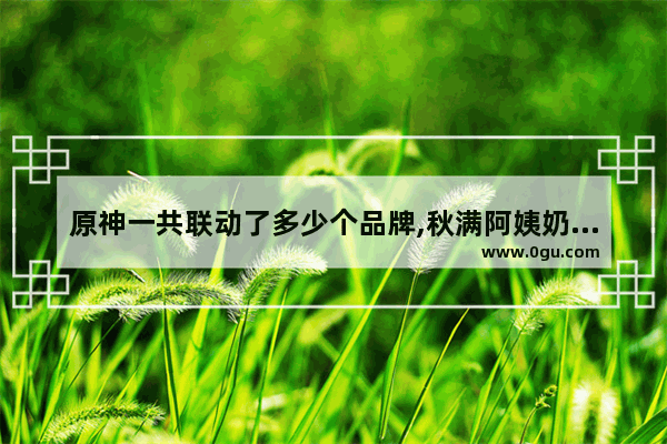 原神一共联动了多少个品牌,秋满阿姨奶茶店加盟价格