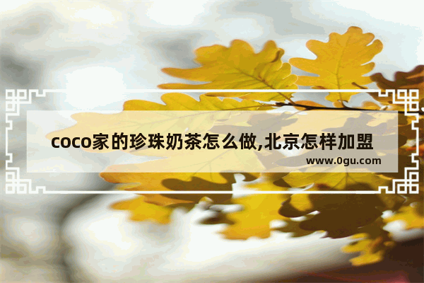 coco家的珍珠奶茶怎么做,北京怎样加盟珍珠奶茶