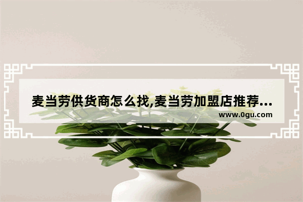 麦当劳供货商怎么找,麦当劳加盟店推荐哪家