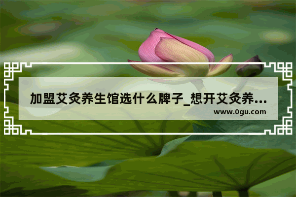 加盟艾灸养生馆选什么牌子_想开艾灸养生馆取什么样的名字好听