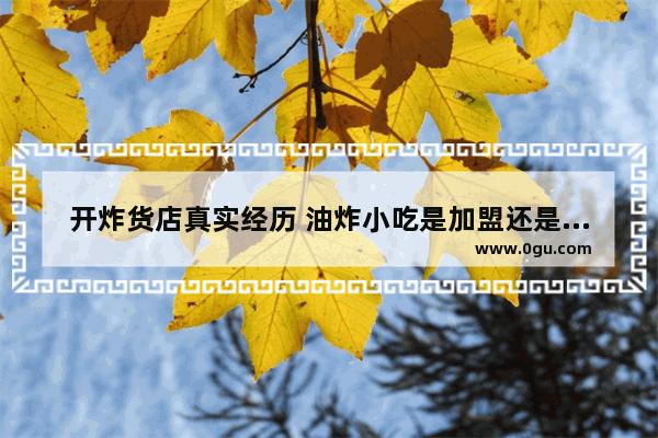 开炸货店真实经历 油炸小吃是加盟还是自己开