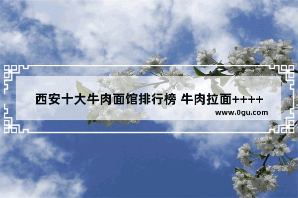 西安十大牛肉面馆排行榜 牛肉拉面++++店推荐