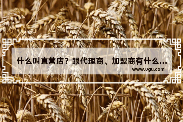 什么叫直营店？跟代理商、加盟商有什么区别 加盟品牌经验