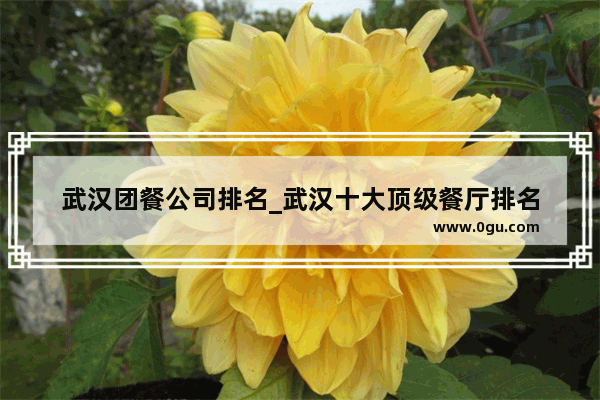 武汉团餐公司排名_武汉十大顶级餐厅排名