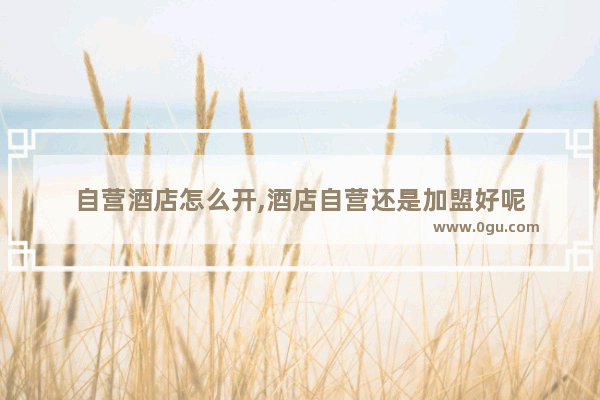 自营酒店怎么开,酒店自营还是加盟好呢