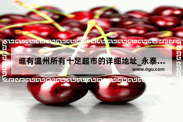 谁有温州所有十足超市的详细地址_永泰加盟小吃品牌
