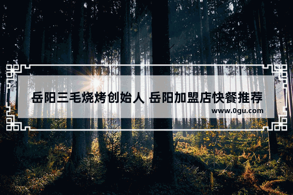岳阳三毛烧烤创始人 岳阳加盟店快餐推荐