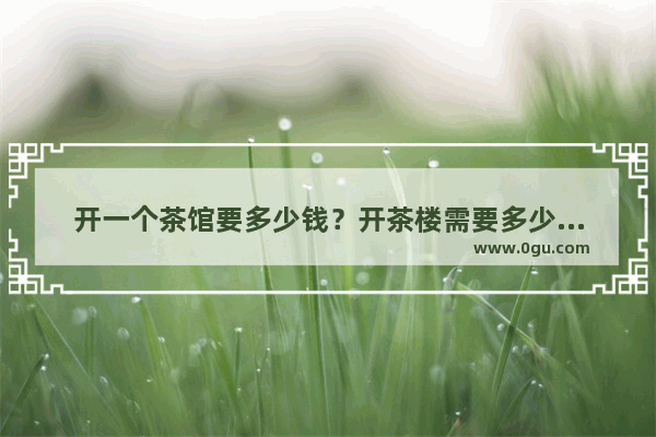 开一个茶馆要多少钱？开茶楼需要多少资金_开中医养生奶茶店需要什么