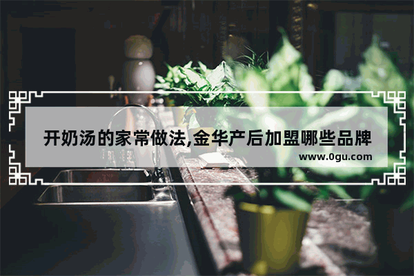 开奶汤的家常做法,金华产后加盟哪些品牌