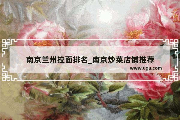 南京兰州拉面排名_南京炒菜店铺推荐