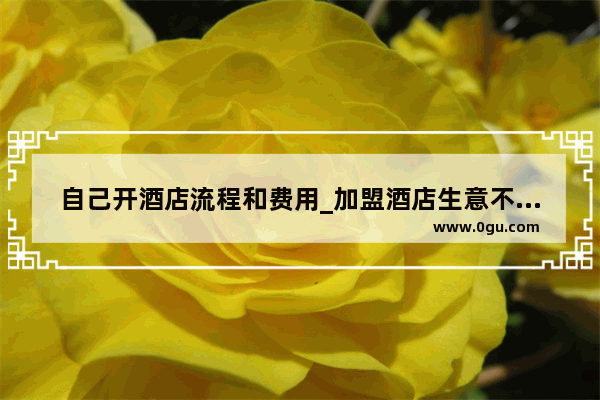 自己开酒店流程和费用_加盟酒店生意不好能解约吗