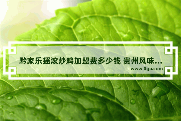 黔家乐摇滚炒鸡加盟费多少钱 贵州风味美食小吃店加盟