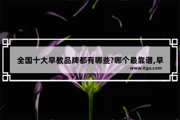 全国十大早教品牌都有哪些?哪个最靠谱,早教加盟店推荐品牌排行