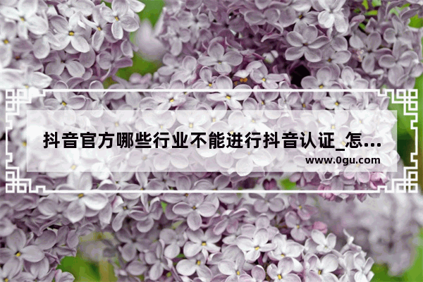 抖音官方哪些行业不能进行抖音认证_怎么弄抖音蓝v认证