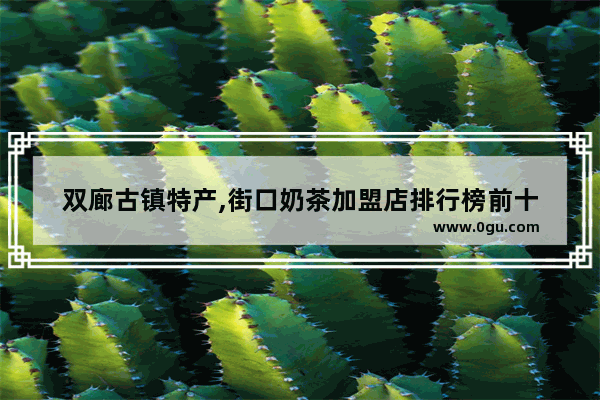 双廊古镇特产,街口奶茶加盟店排行榜前十