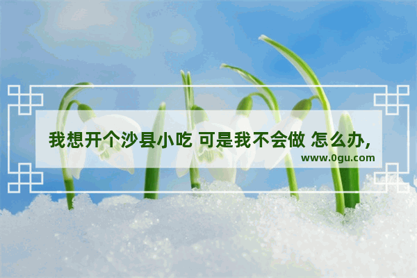 我想开个沙县小吃 可是我不会做 怎么办,沙县小吃要怎样加盟