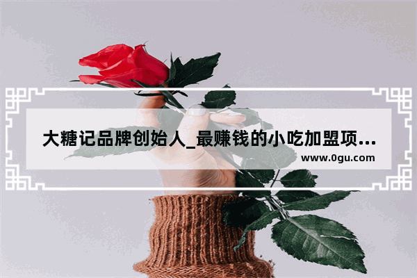 大糖记品牌创始人_最赚钱的小吃加盟项目有哪些