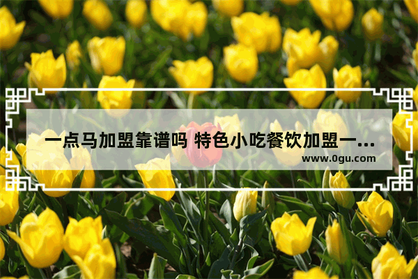一点马加盟靠谱吗 特色小吃餐饮加盟一点通