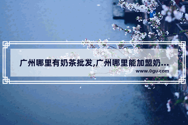 广州哪里有奶茶批发,广州哪里能加盟奶茶店的