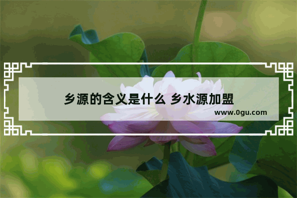 乡源的含义是什么 乡水源加盟