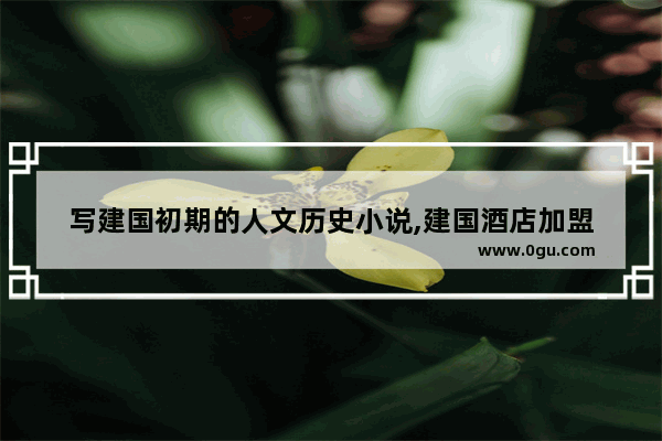 写建国初期的人文历史小说,建国酒店加盟