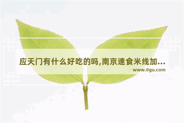 应天门有什么好吃的吗,南京速食米线加盟店排行榜