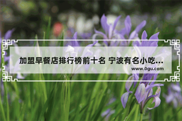 加盟早餐店排行榜前十名 宁波有名小吃加盟店排行榜
