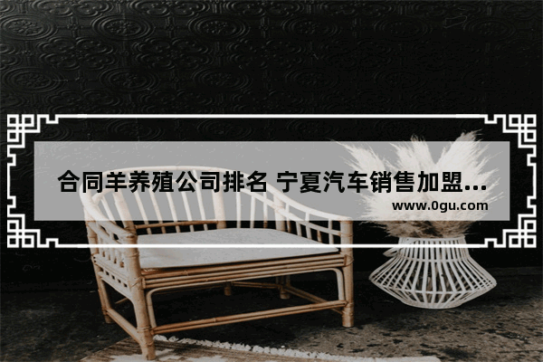 合同羊养殖公司排名 宁夏汽车销售加盟店排行榜
