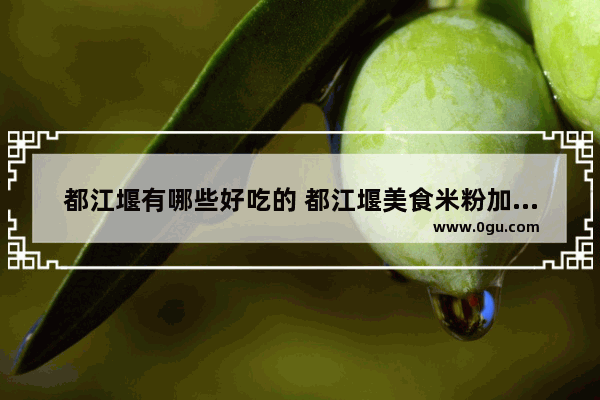 都江堰有哪些好吃的 都江堰美食米粉加盟店