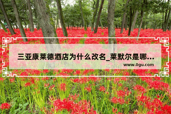 三亚康莱德酒店为什么改名_莱默尔是哪个国家的