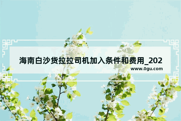 海南白沙货拉拉司机加入条件和费用_2021年海口美食节什么时候