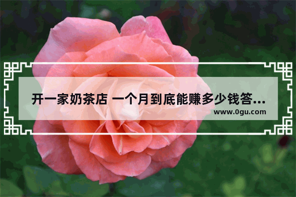 开一家奶茶店 一个月到底能赚多少钱答案说出,怎么样加盟蜜菓奶茶