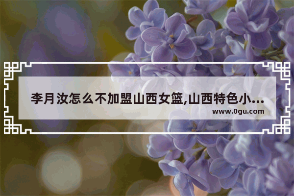 李月汝怎么不加盟山西女篮,山西特色小吃加盟店推荐