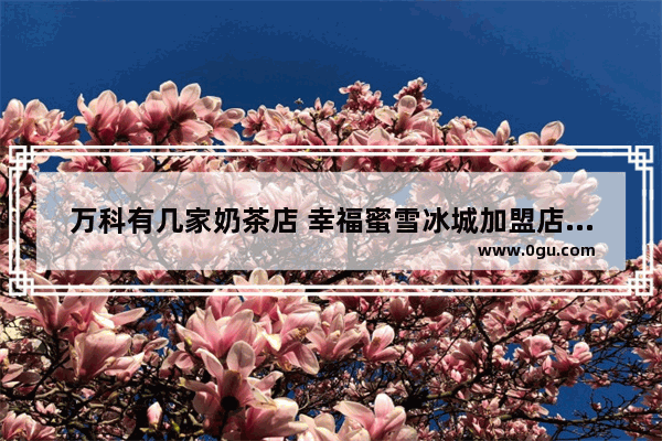 万科有几家奶茶店 幸福蜜雪冰城加盟店排行榜
