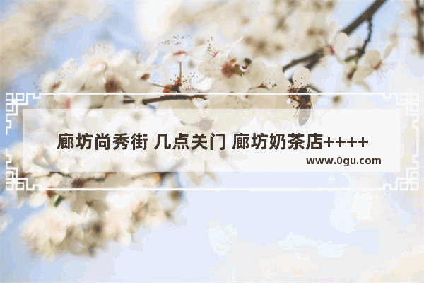 廊坊尚秀街 几点关门 廊坊奶茶店++++