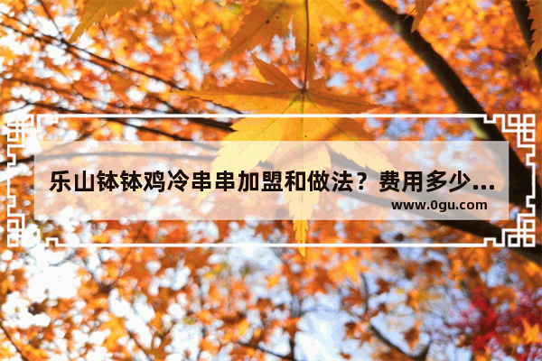 乐山钵钵鸡冷串串加盟和做法？费用多少 乐山加盟酒店有哪些